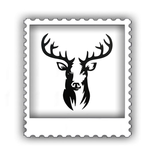 "Majestic Deer Head Silhouette Stamp"