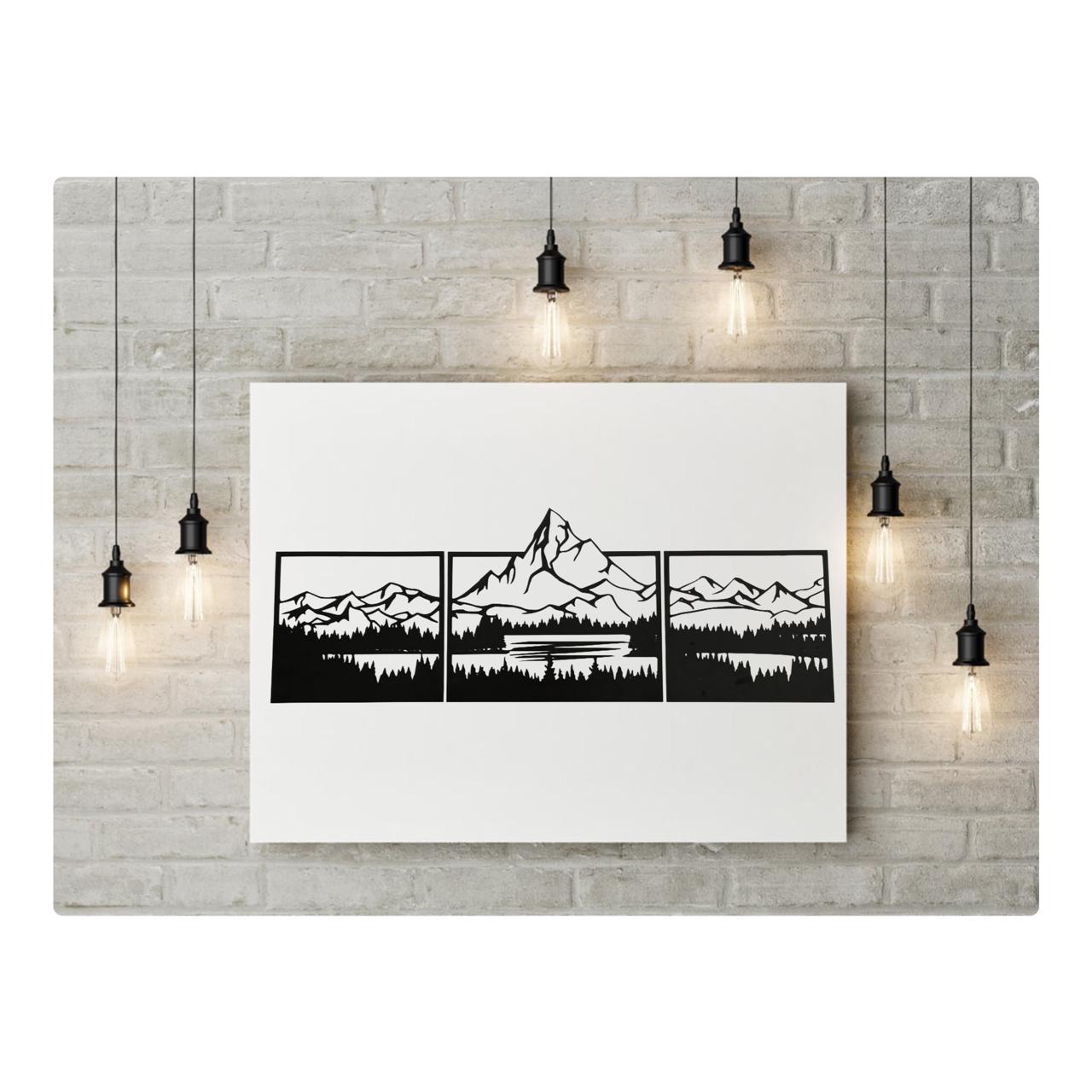 "Modern Mountain Landscape Wall Art