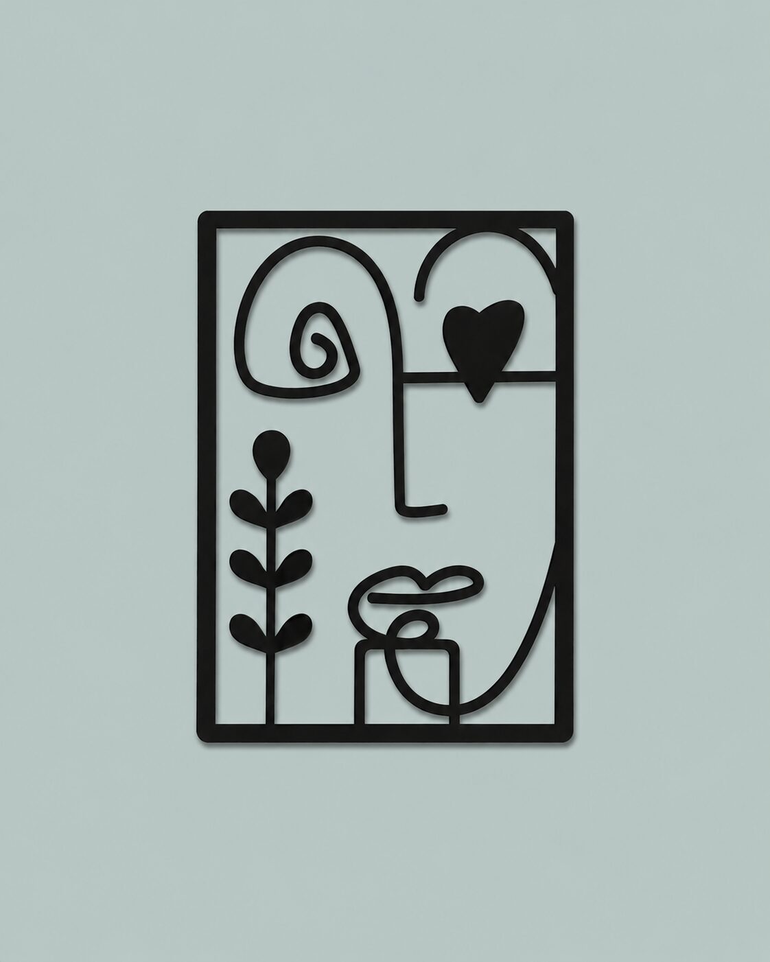 Abstract Face Wooden Wall Art