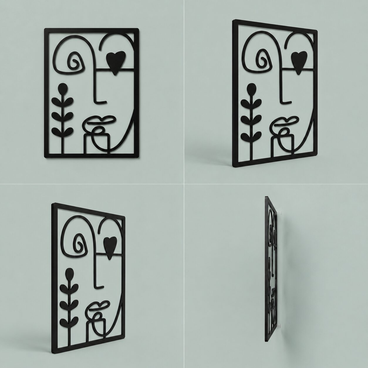 Abstract Face Wooden Wall Art - Image 3